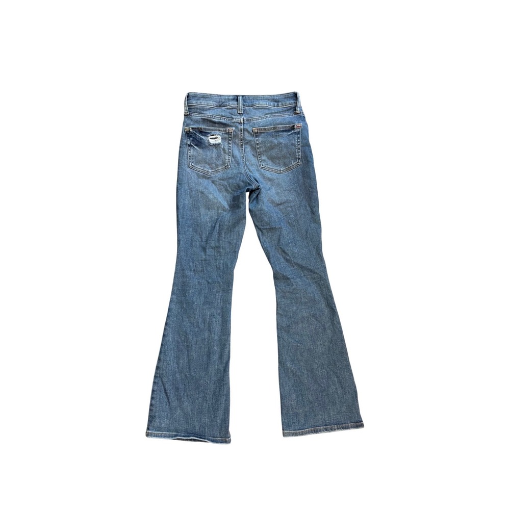 Edgely Womens Distressed Flare Jeans Medium Wash Blue Ripped Size 4 Short - Picture 3 of 5